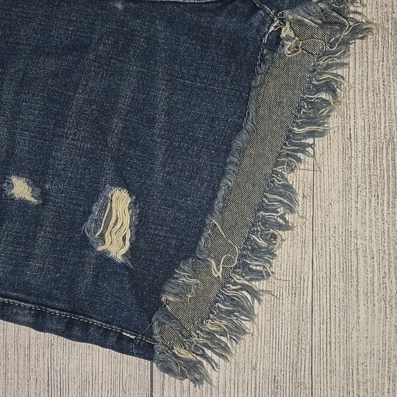 Free People Women's Distressed Denim Shorts Blue Size 30 - Picture 5 of 11